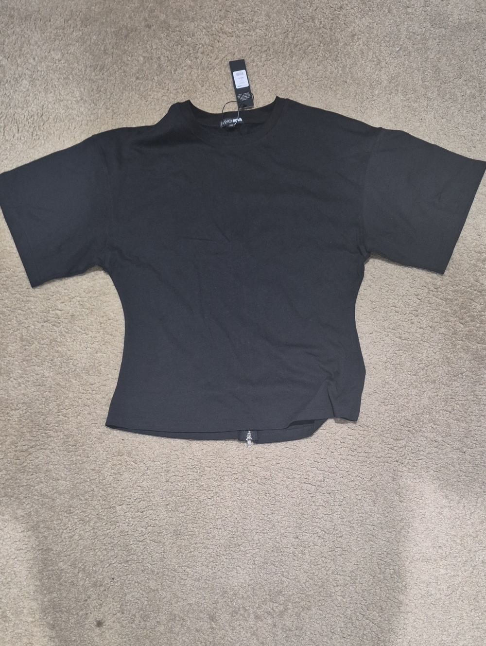 Fashion Nova Black Short Sleeve Crewneck Top